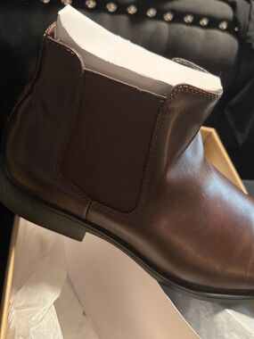 Steve Madden Men's Dark Brown Leather Chukka Chelsea Boot